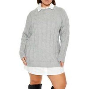 Forever 21 Plus Size Combo Sweater Mini Dress